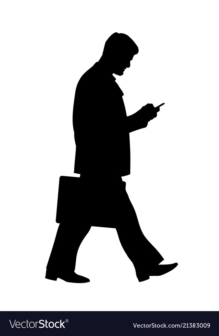 business people walking silhouette