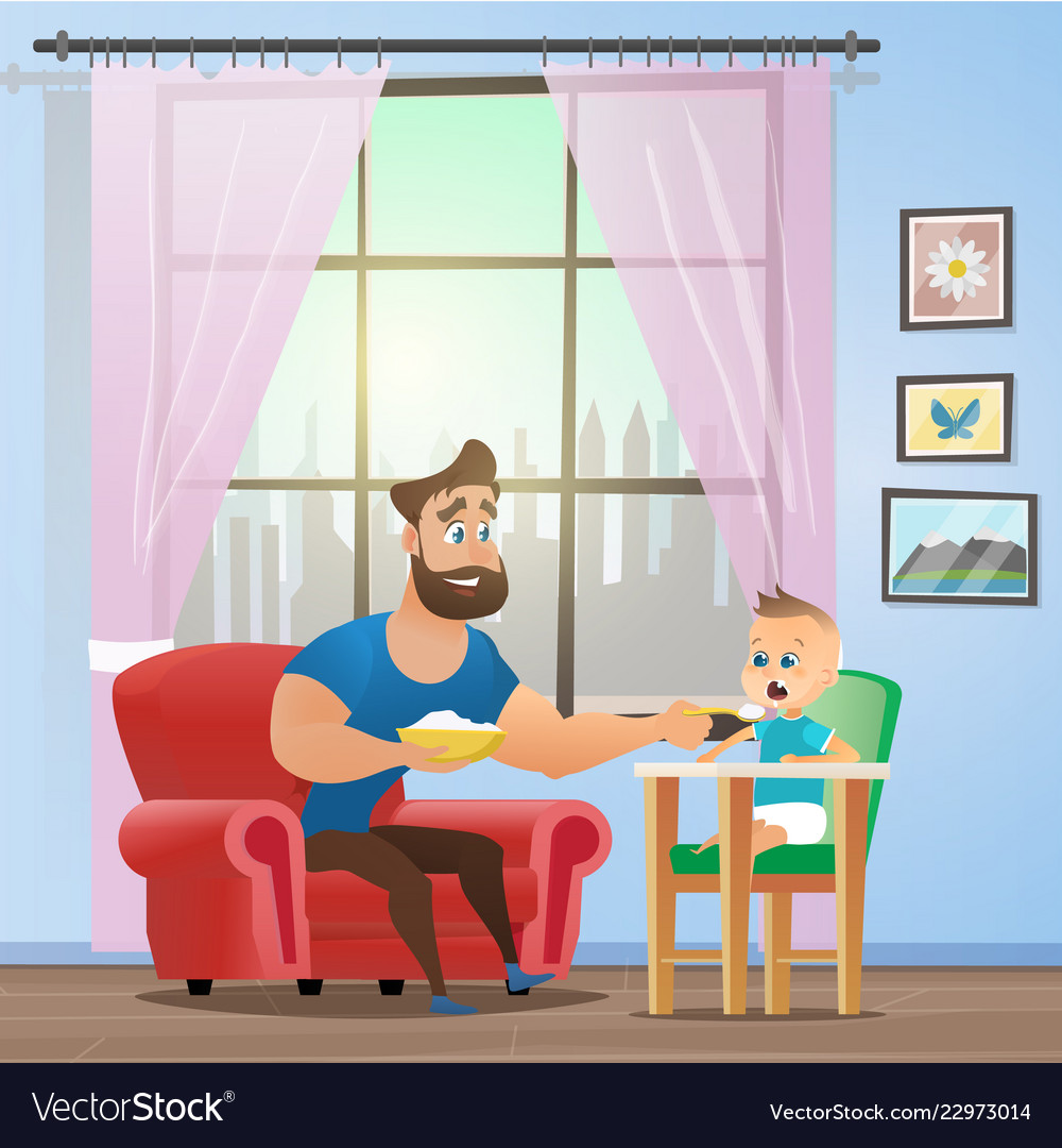 Cartoon Concept Happy Father Royalty Free Vector Image