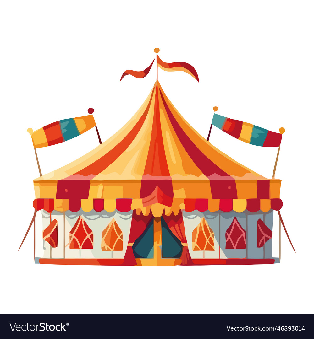 Colorful carnival tent brings joy to celebration Vector Image