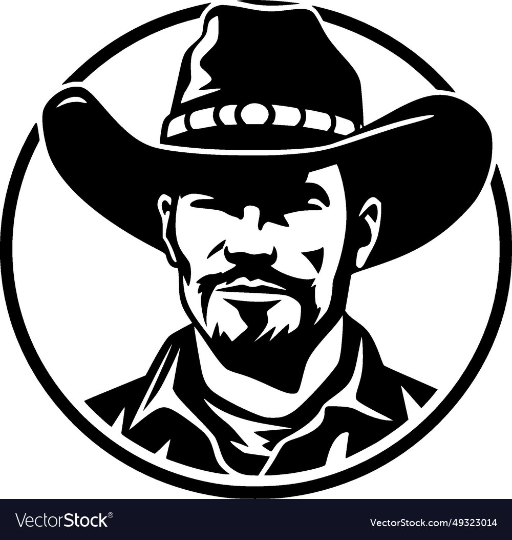 Cowboy - minimalist and flat logo Royalty Free Vector Image