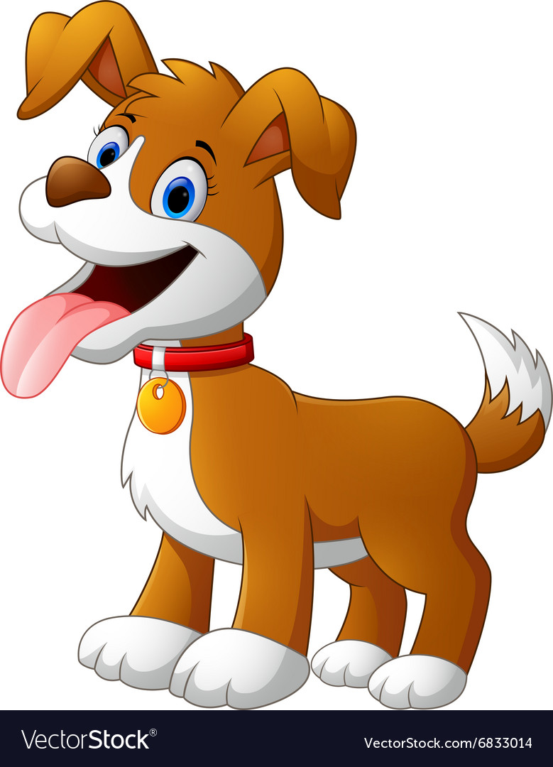 Cute fun dog cartoon Royalty Free Vector Image