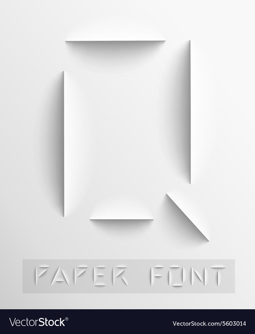 Paper cut letter typographic