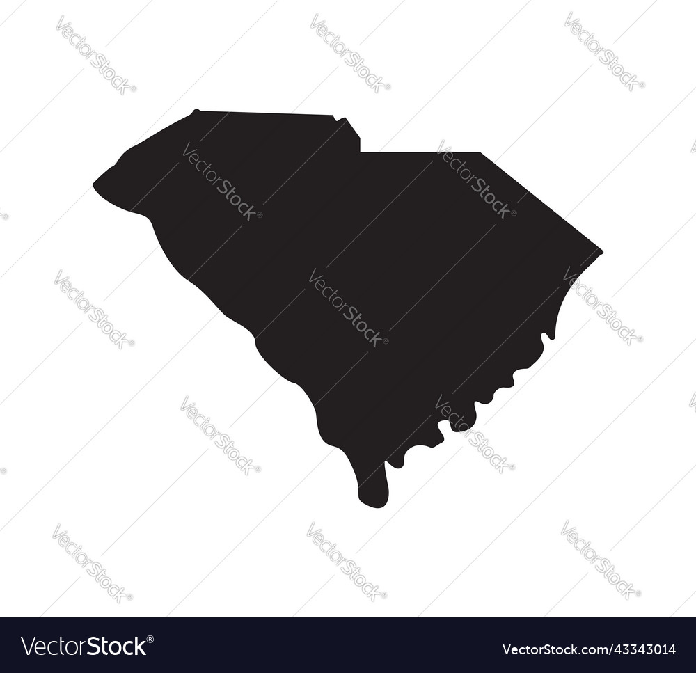 South carolina state shape silhouette simplified Vector Image