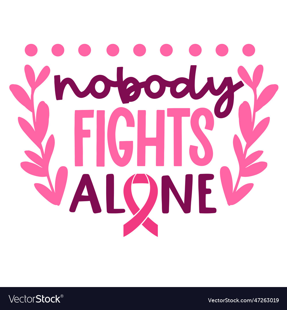 Breast cancer hand drawn motivation lettering Vector Image