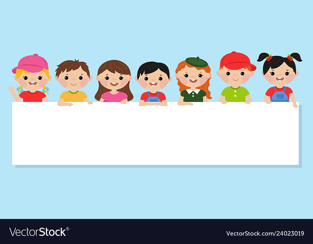 Children and banner children and banner Royalty Free Vector