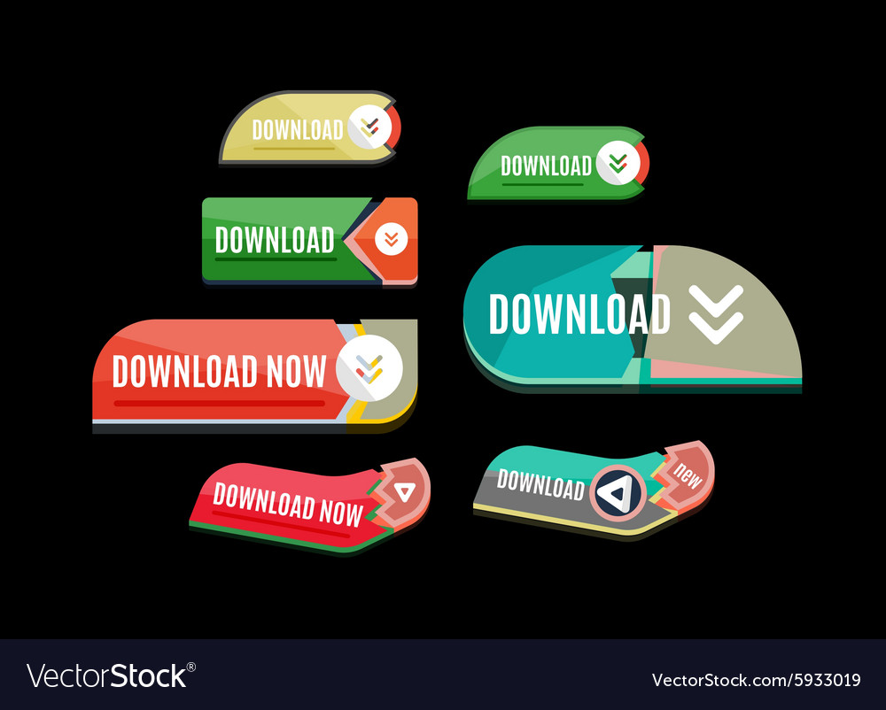 Colorful download web button modern flat design Vector Image