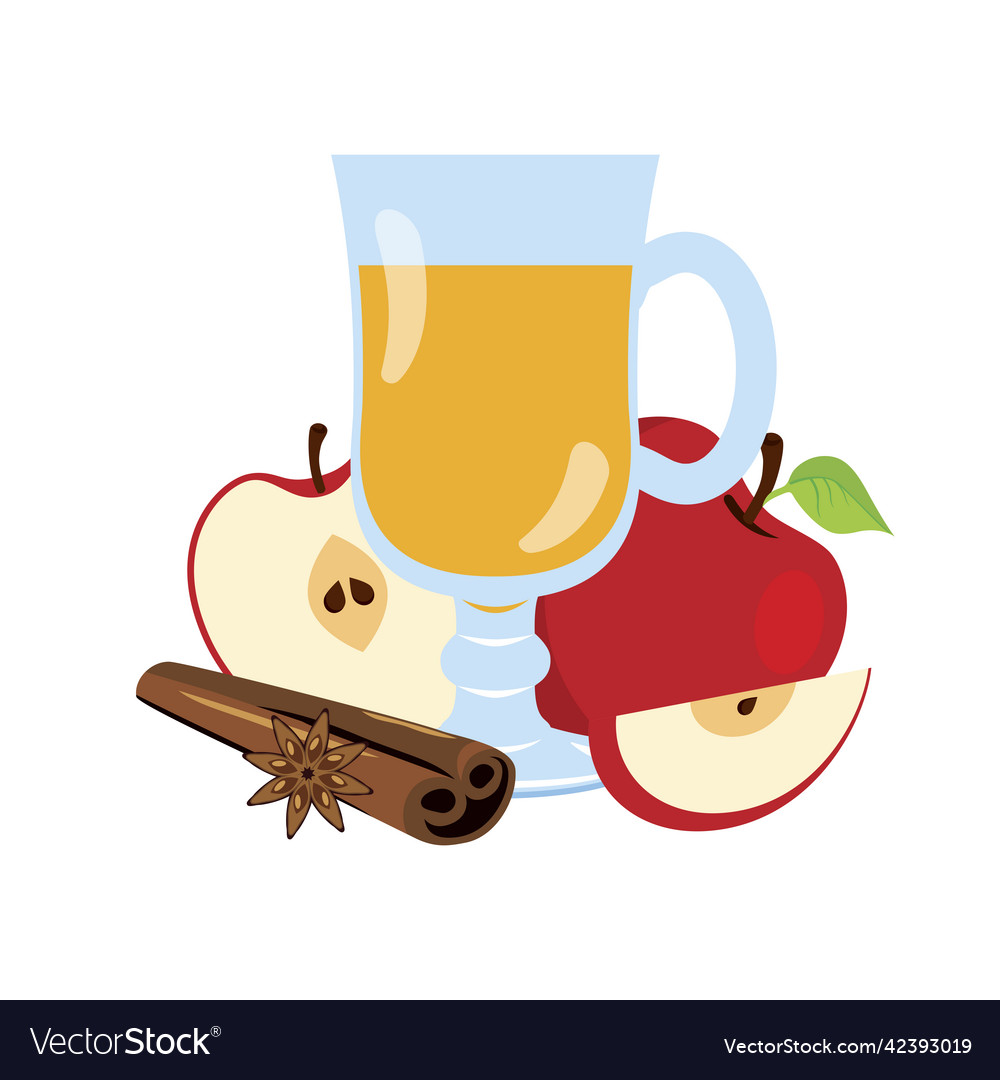 Delicious hot drink with apples icon