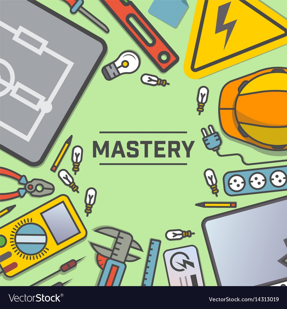 Electricity Engineering Background In Flat Design Vector Image
