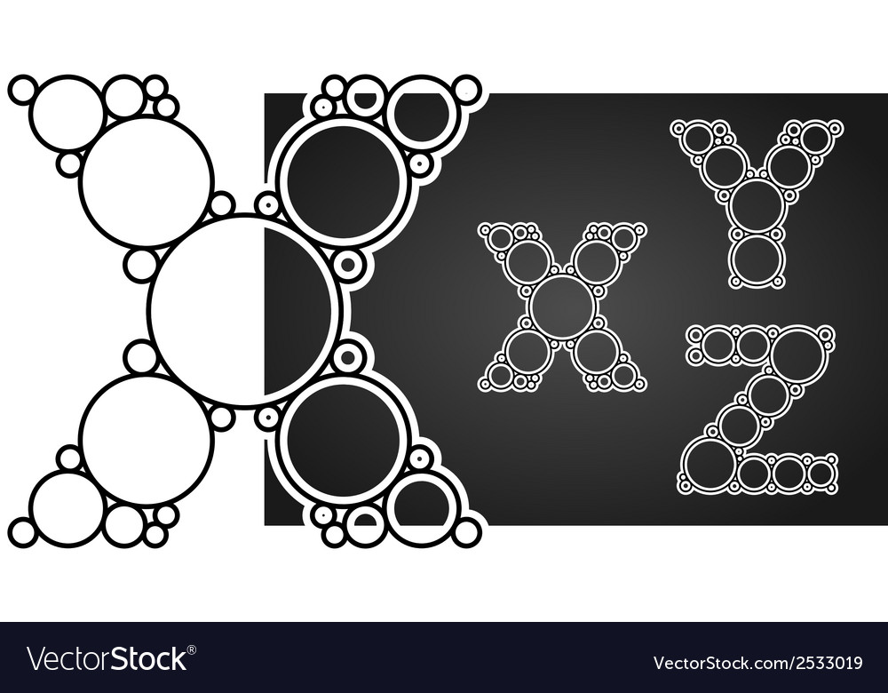 font design made of circles in the letters vector image letters in circles