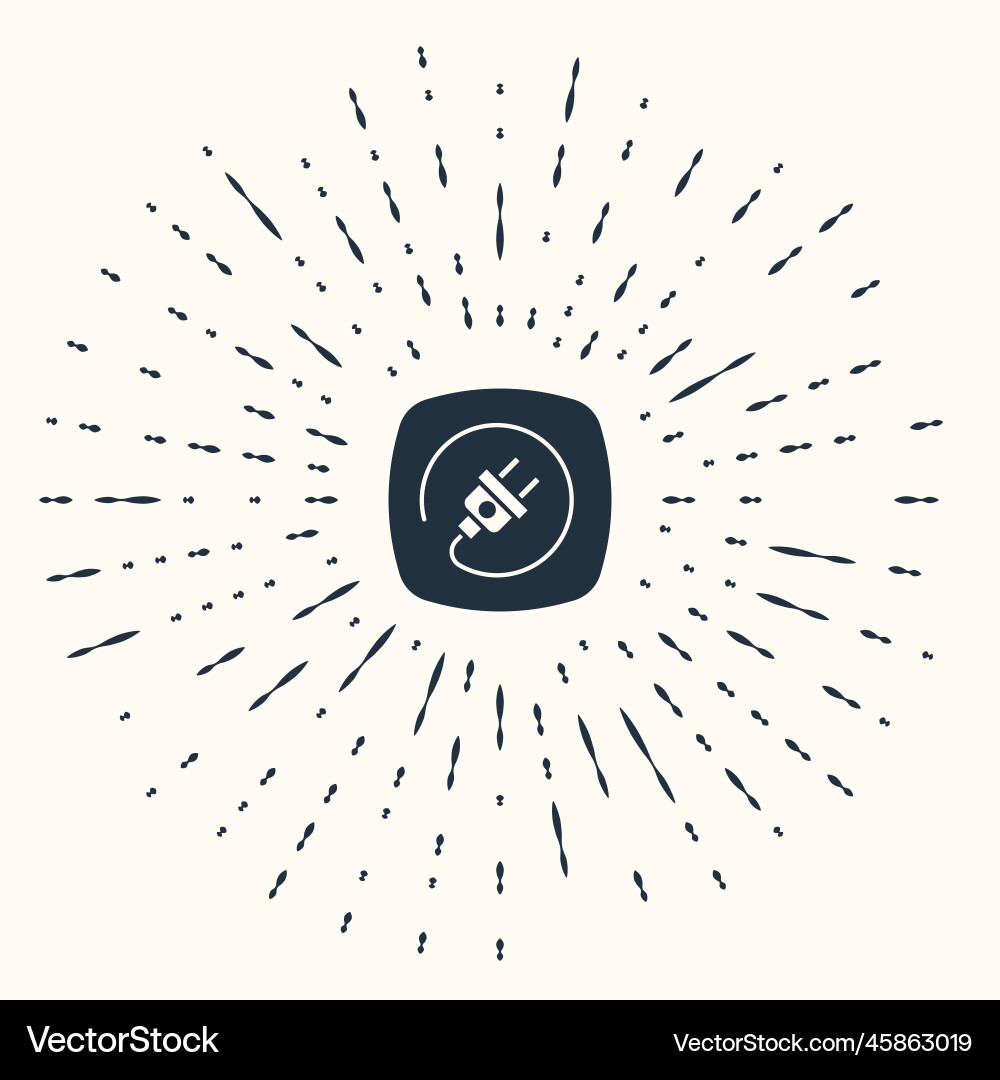 Grey electric plug icon isolated on beige Vector Image
