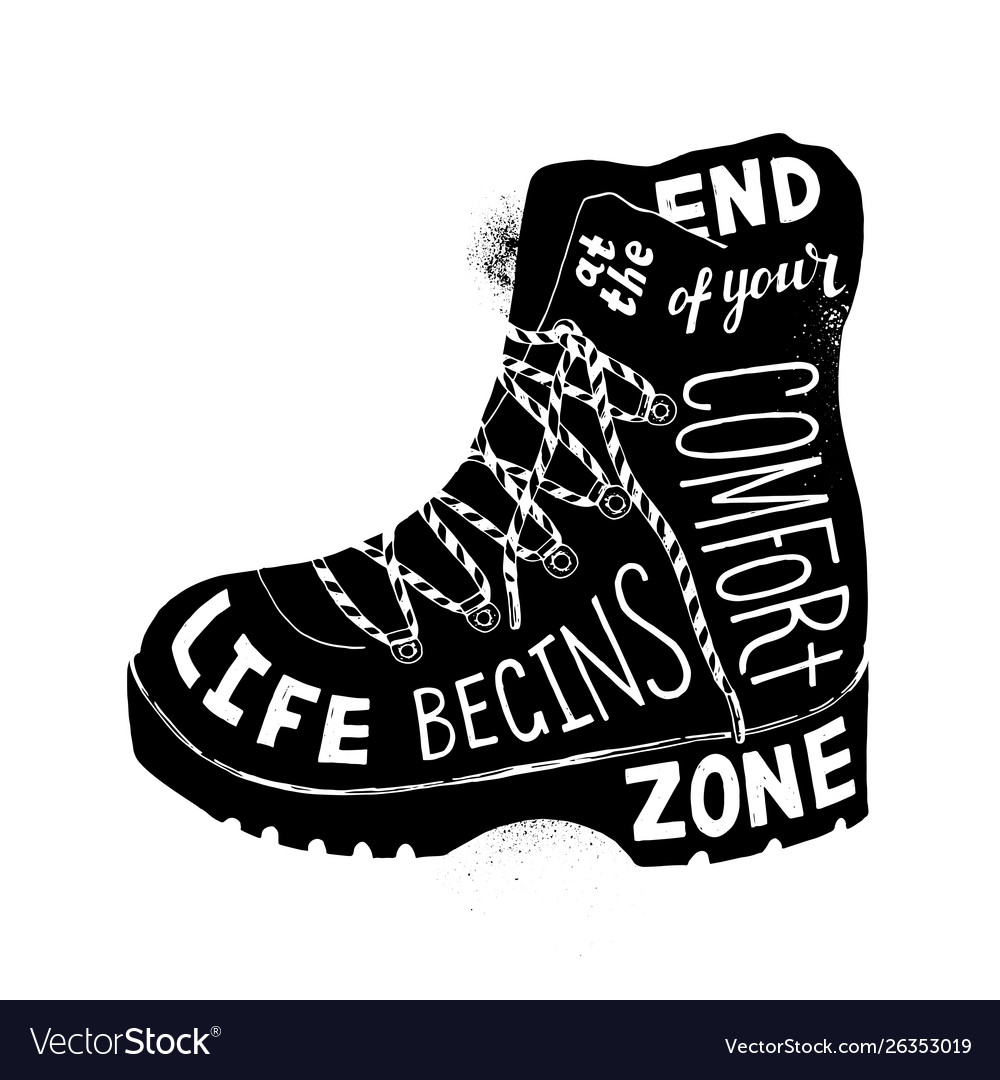 Life begins at end your comfort zone Royalty Free Vector