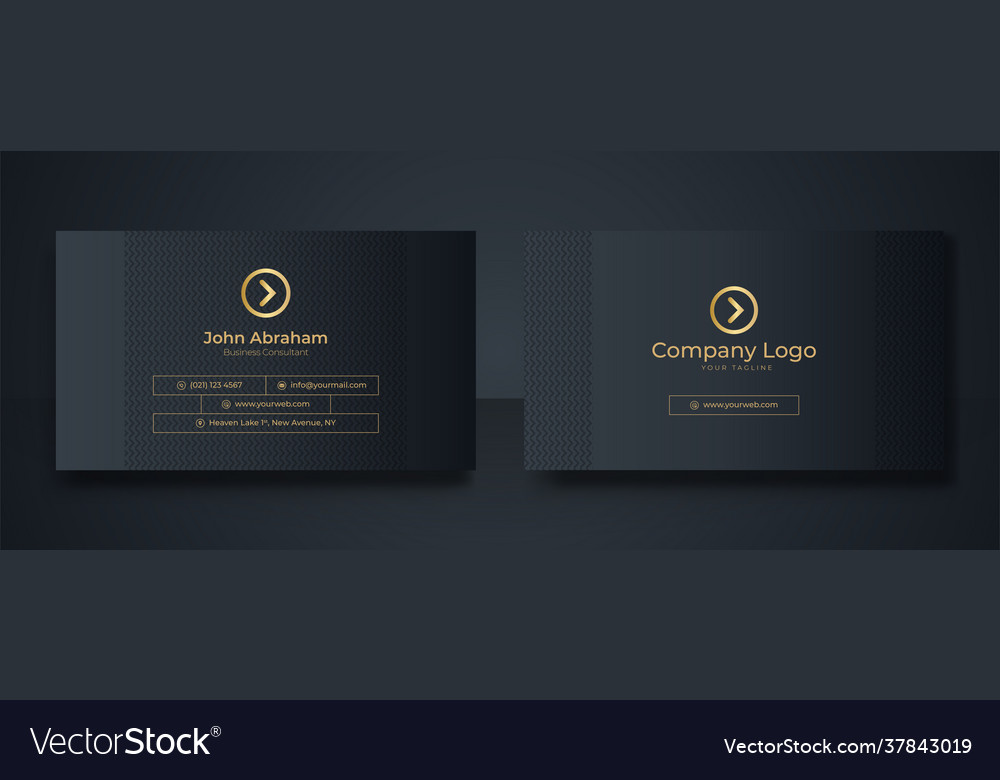 Luxury Black Business Card Design Template Vector Image 3710