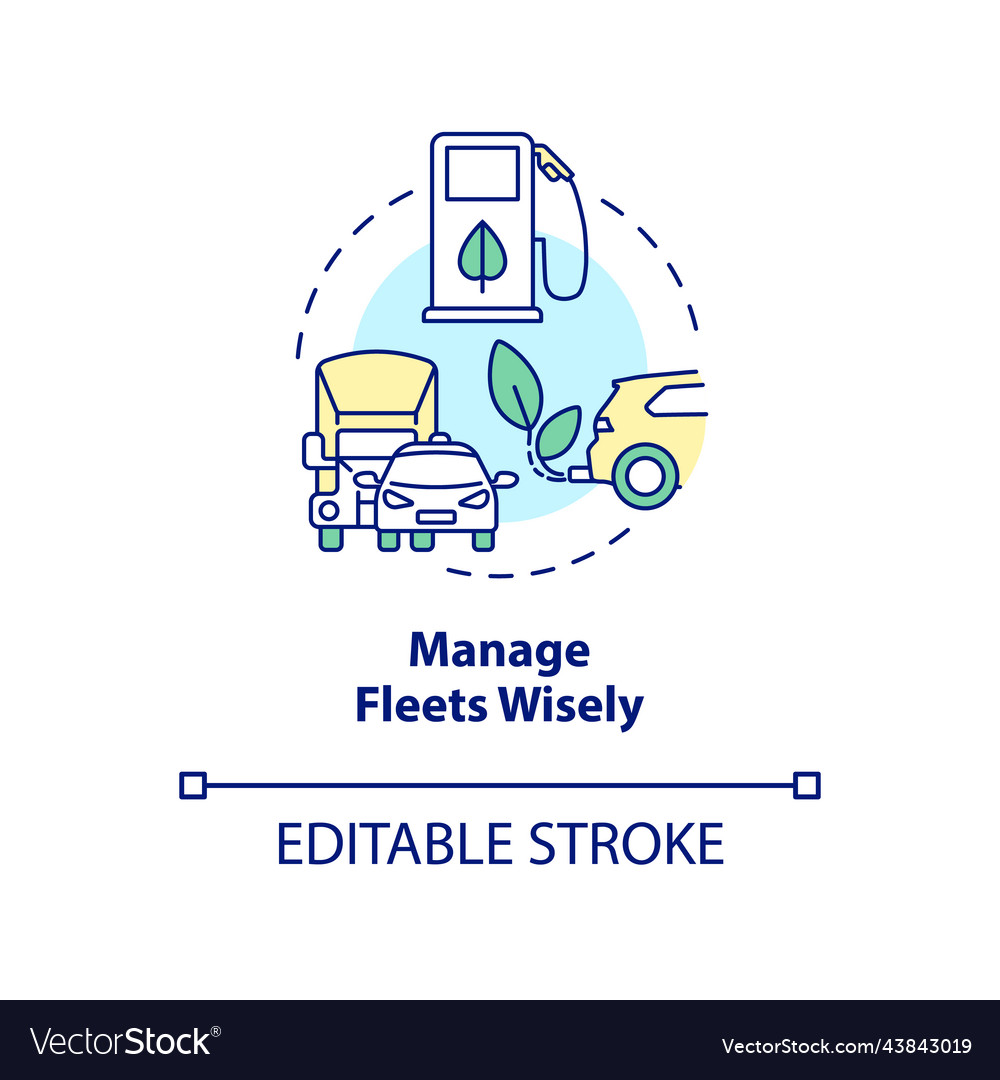 Manage fleets wisely concept icon