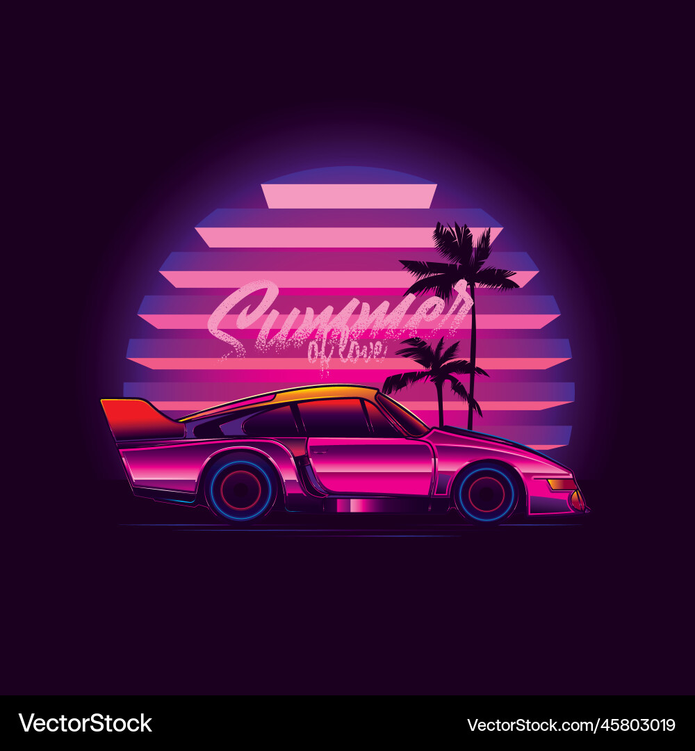Neon sunset Royalty Free Vector Image - VectorStock