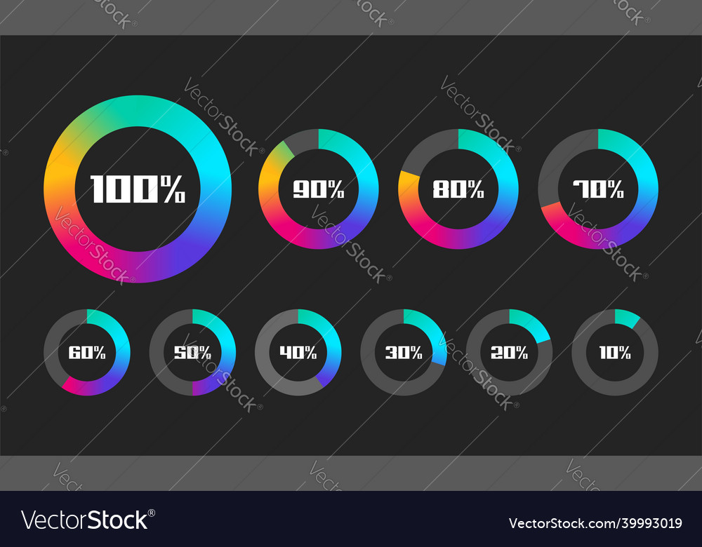 Set of loading bar progress visualization