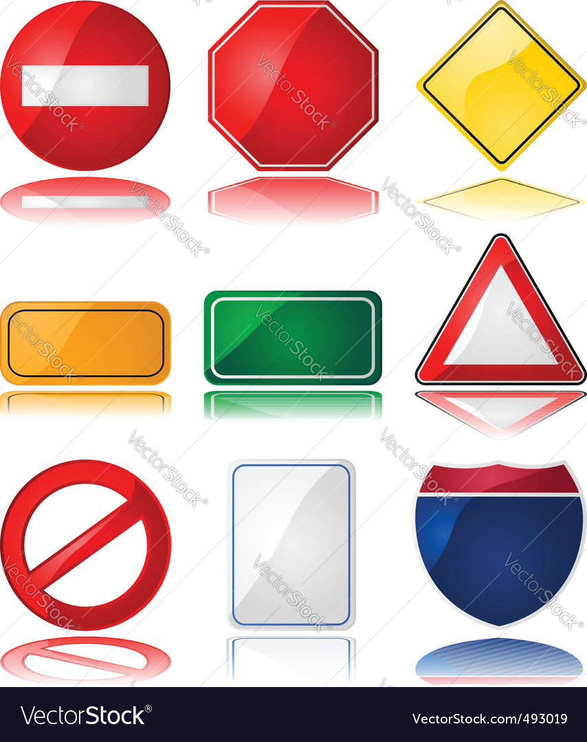 Traffic signs Royalty Free Vector Image - VectorStock
