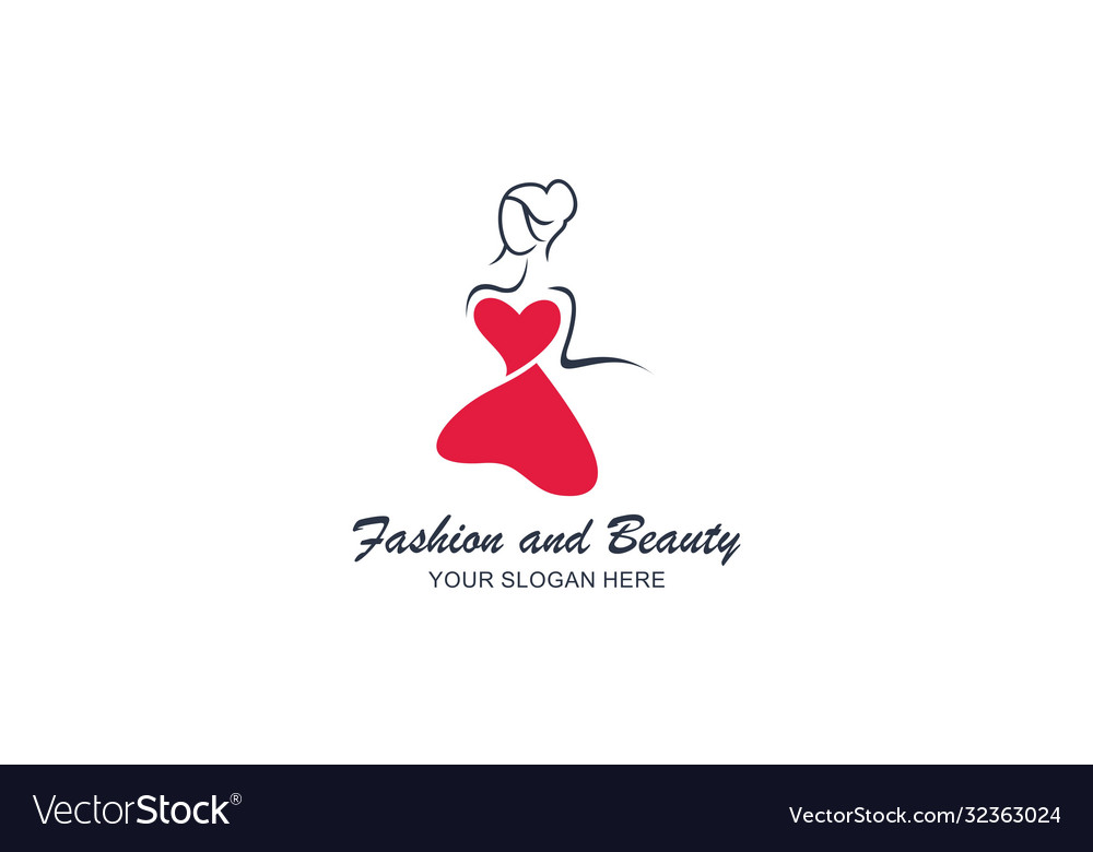 Fashion female dress and beauty logo Royalty Free Vector