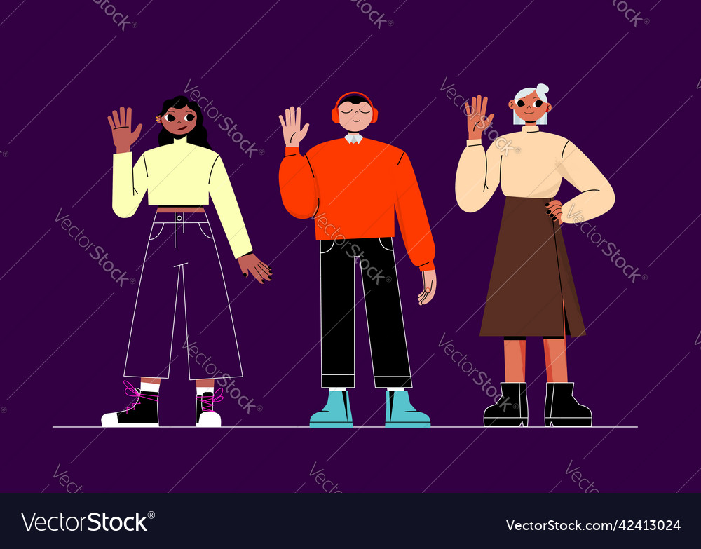 group-of-different-people-diverse-characters-vector-image