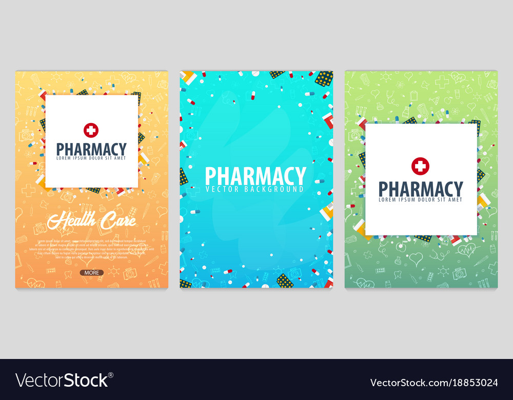 set of medical posters health care royalty free vector image