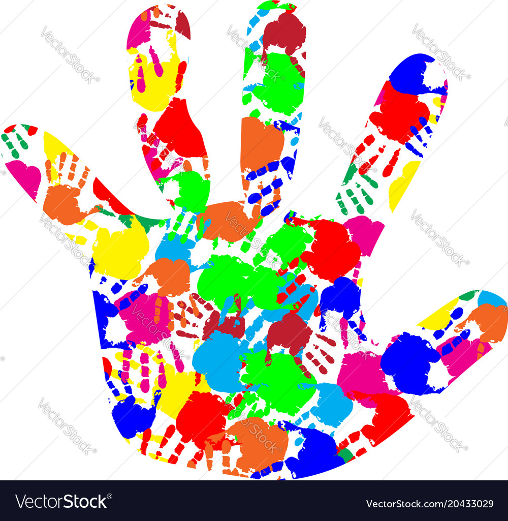 baby hand with colorful