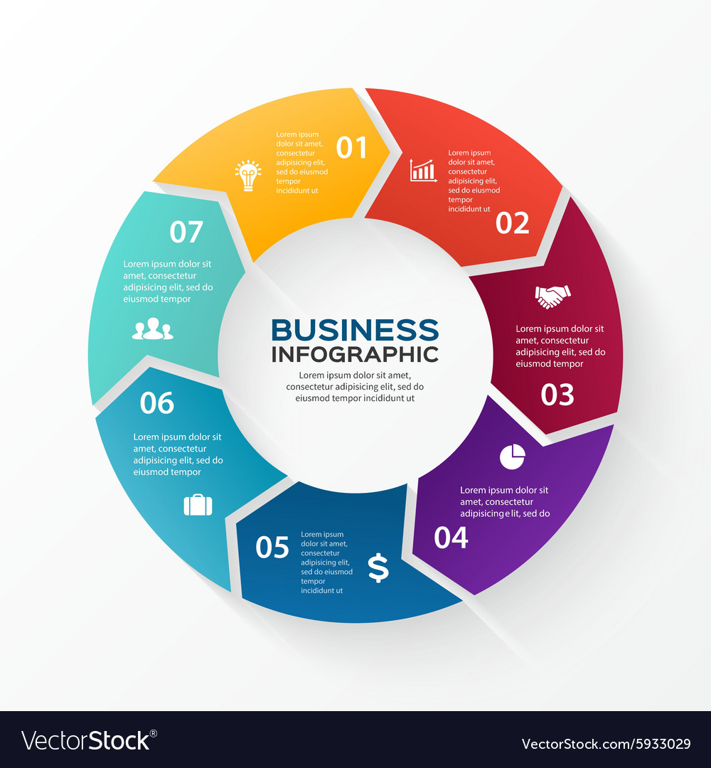 Circle arrows infographic template Royalty Free Vector Image