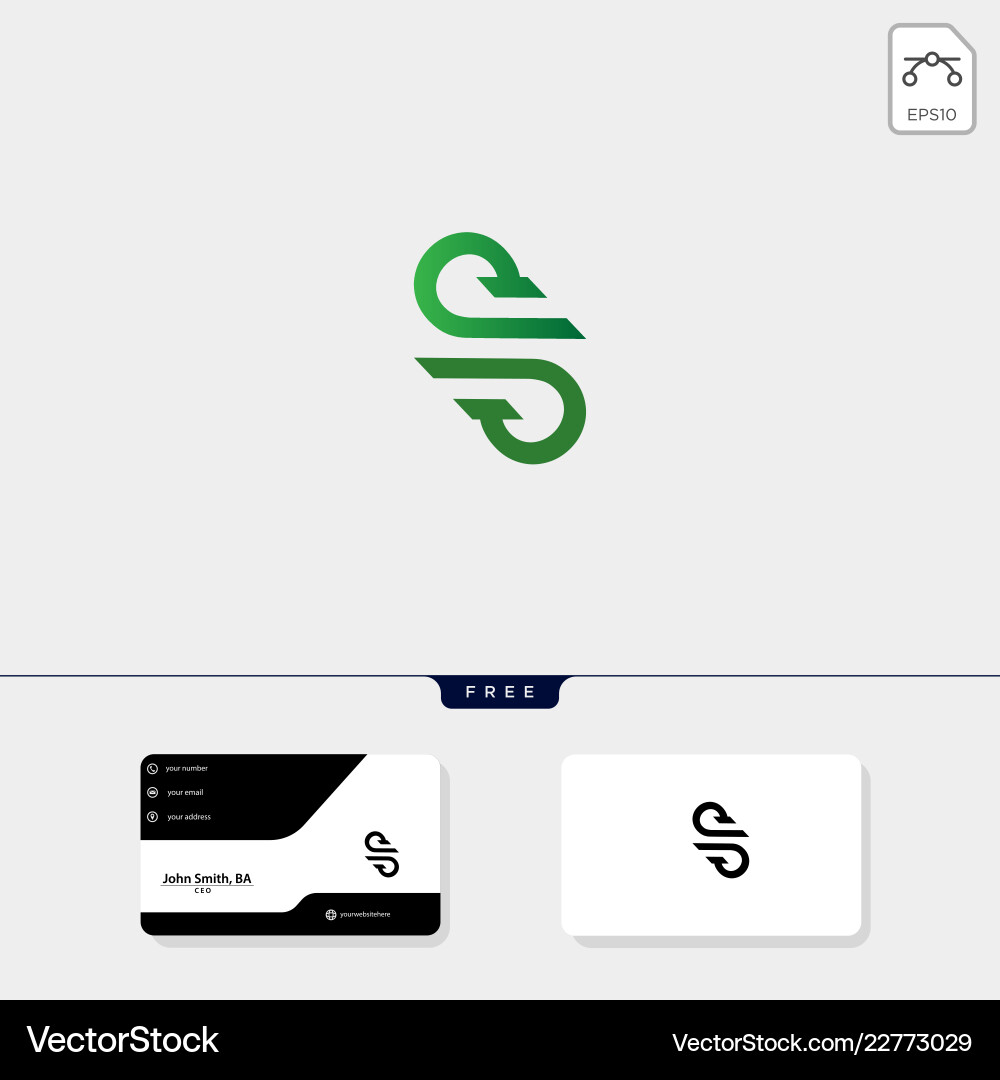 Initial ss or s premium creative logo template Vector Image