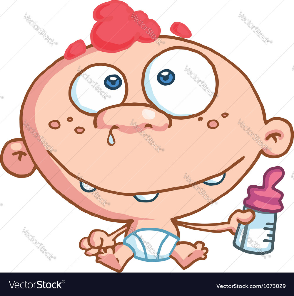 Toothy Baby With Freckles And Red Hair Royalty Free Vector