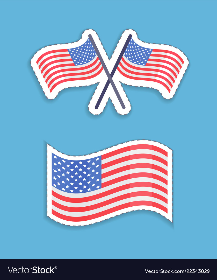 Usa Flags Patriotic Symbol Set Royalty Free Vector Image