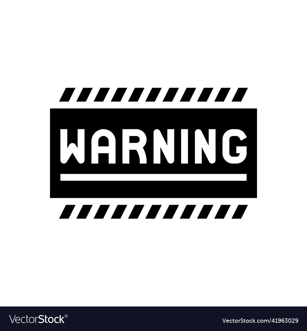 Warning sign glyph icon Royalty Free Vector Image