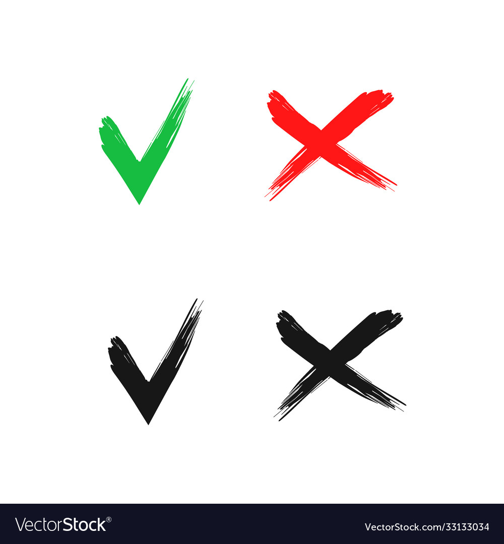 Check Mark X Yes No Icon Graphic Symbol Royalty Free Vector