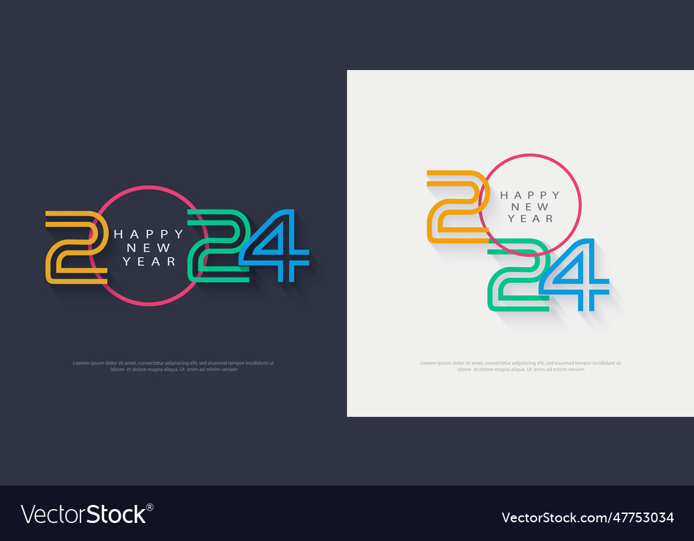 Colorful design number 2024 for celebration Vector Image