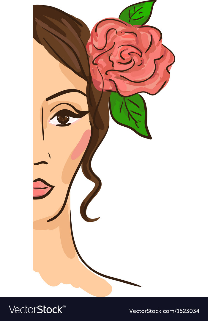 Half face woman Royalty Free Vector Image - VectorStock Half face woman Royalty Free Vector Image - VectorStock