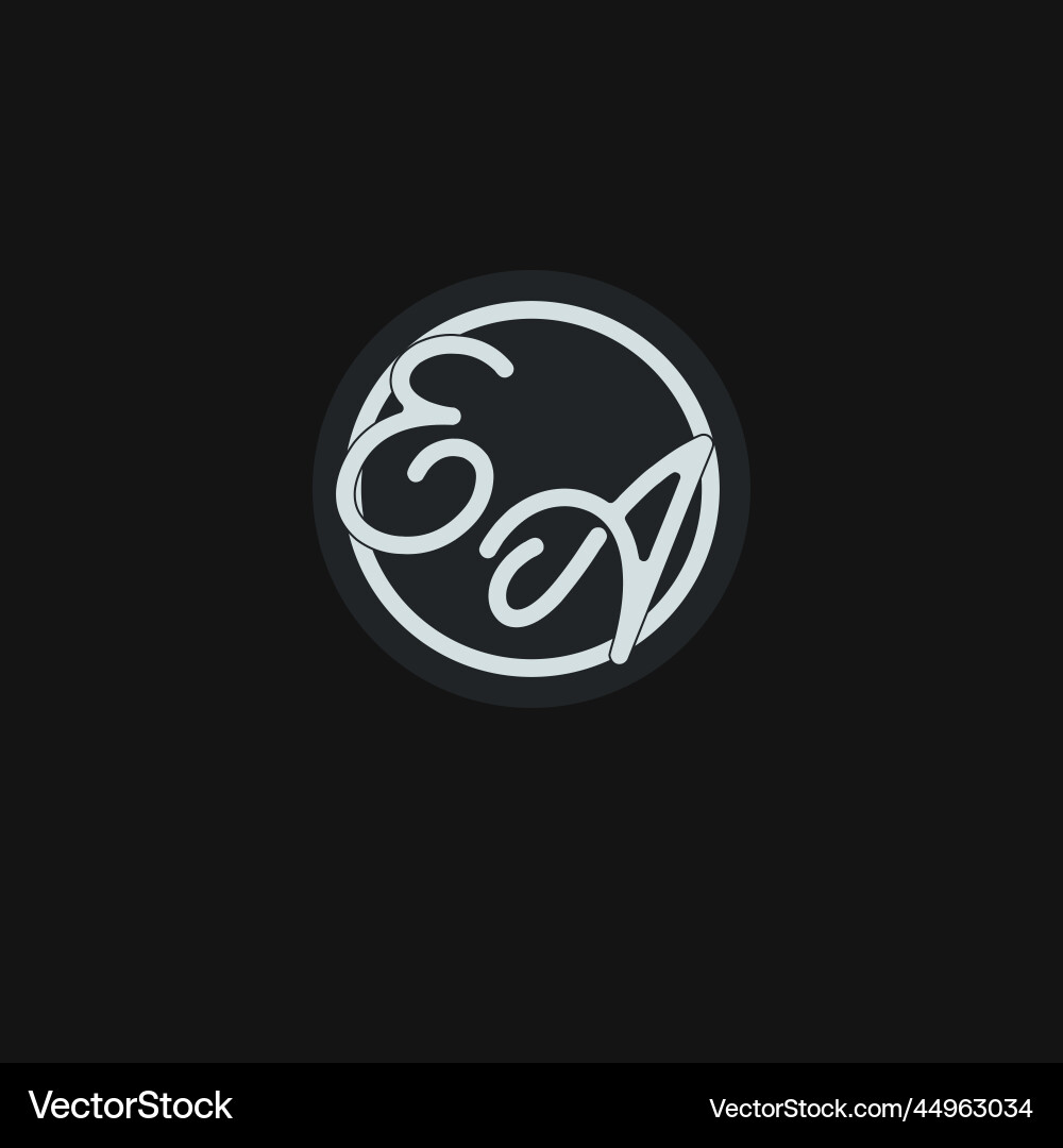 Initials ea logo monogram with simple circle line Vector Image