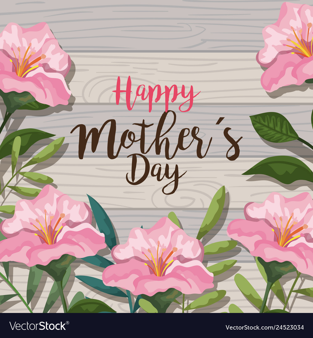 Mothers Day Celebration And Flowers Plants With Vector Image Flowers Plants With Vector Image