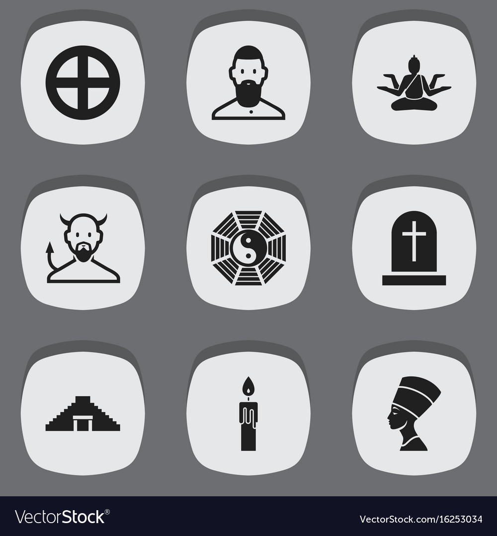 Set of 9 editable dyne icons includes symbols Vector Image