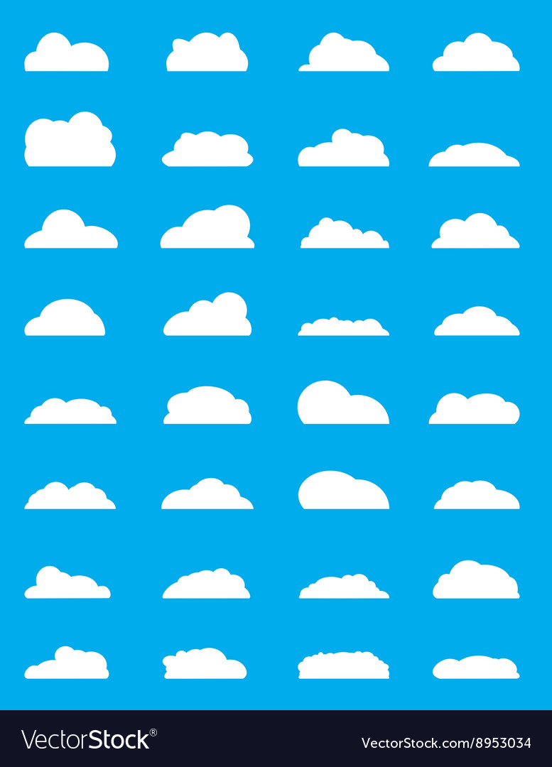 Set of different cloud