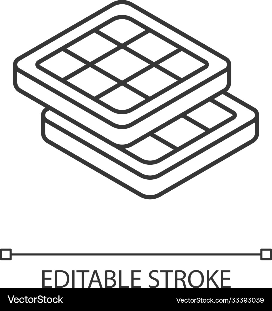 Belgian waffles linear icon Royalty Free Vector Image