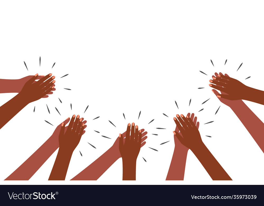 Premium Vector  Multicultural crowd of people with hands up