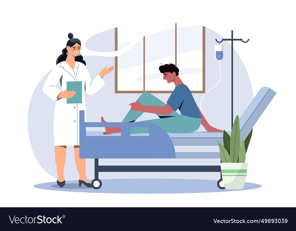 Hospital ward with patient Royalty Free Vector Image