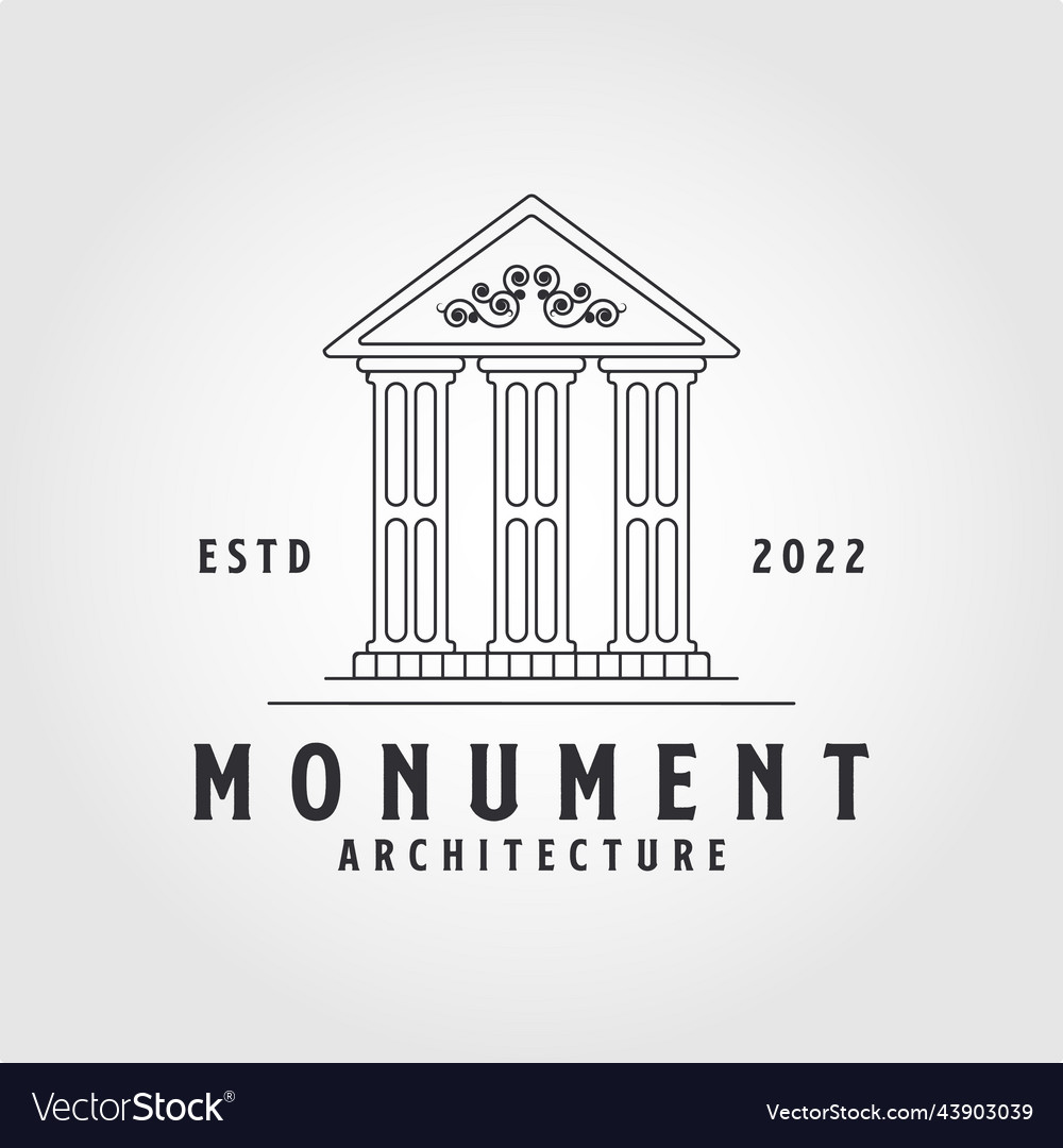 Monument icon architecture greek building symbol