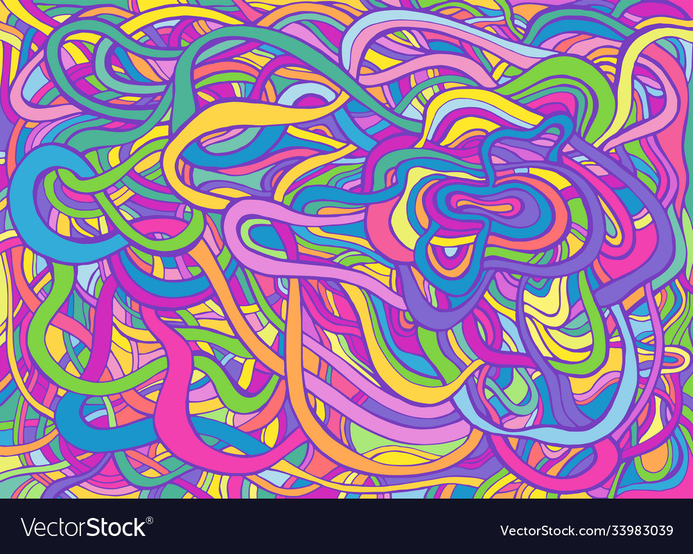 Multicolor psychedelic crazy abstract swirl line Vector Image