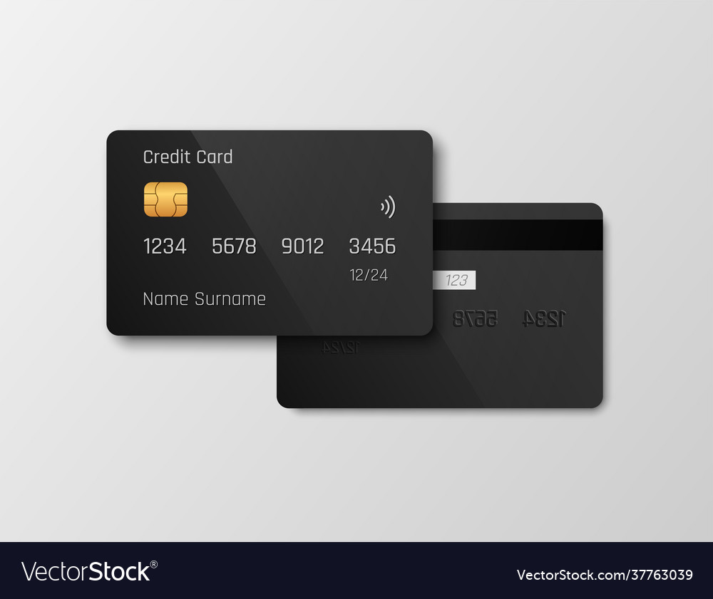 Realistic detailed credit card isolated Royalty Free Vector