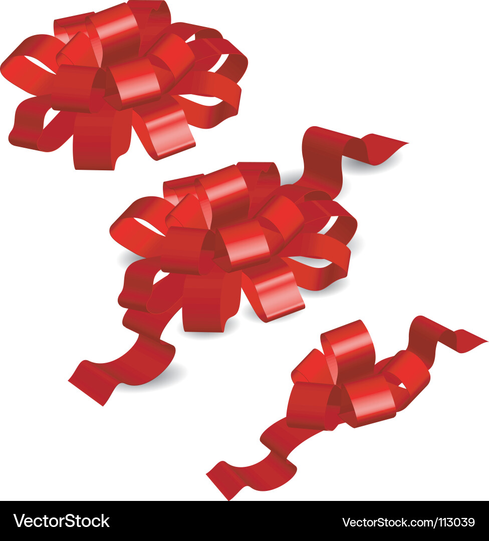 Red bows Royalty Free Vector Image - VectorStock