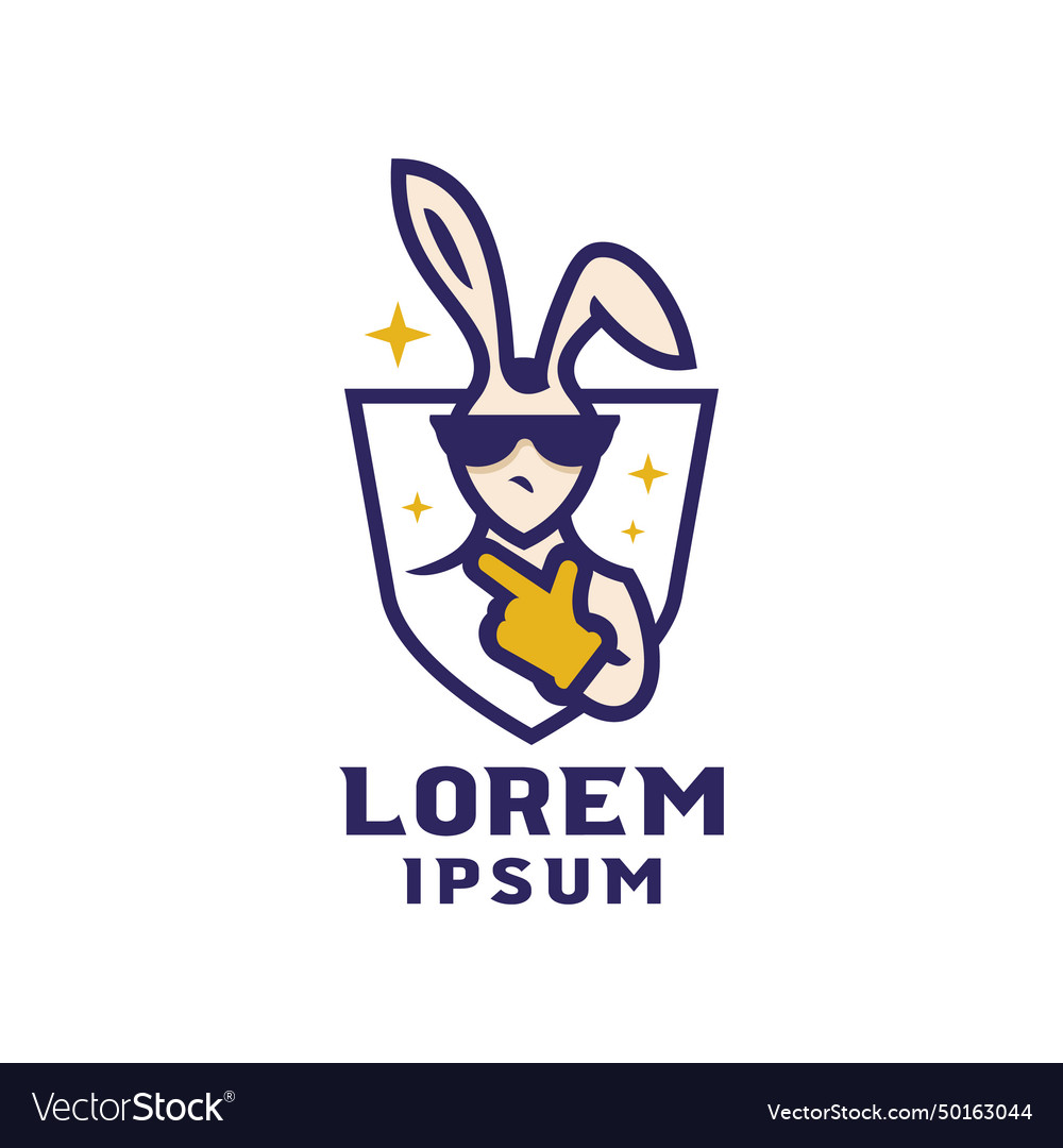 Handsome rabbit logo template