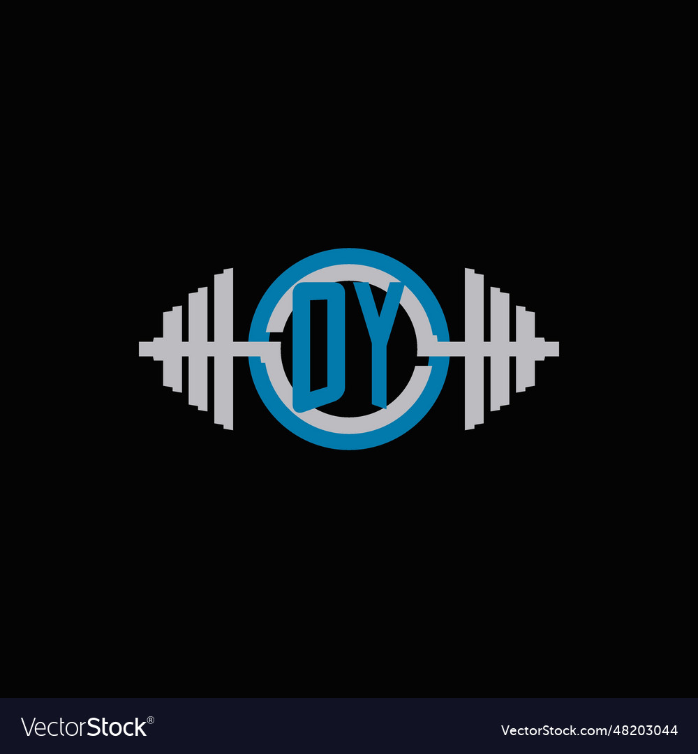 Initial oy logo design with geometric dumbbell Vector Image