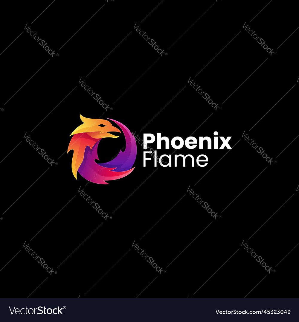 Logo phoenix gradient colorful style