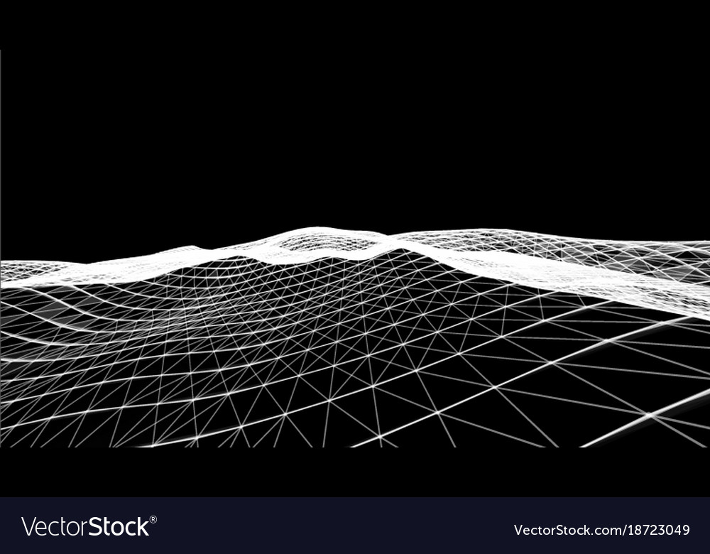 Monochromes digitales polygonales Landschaftsdesign