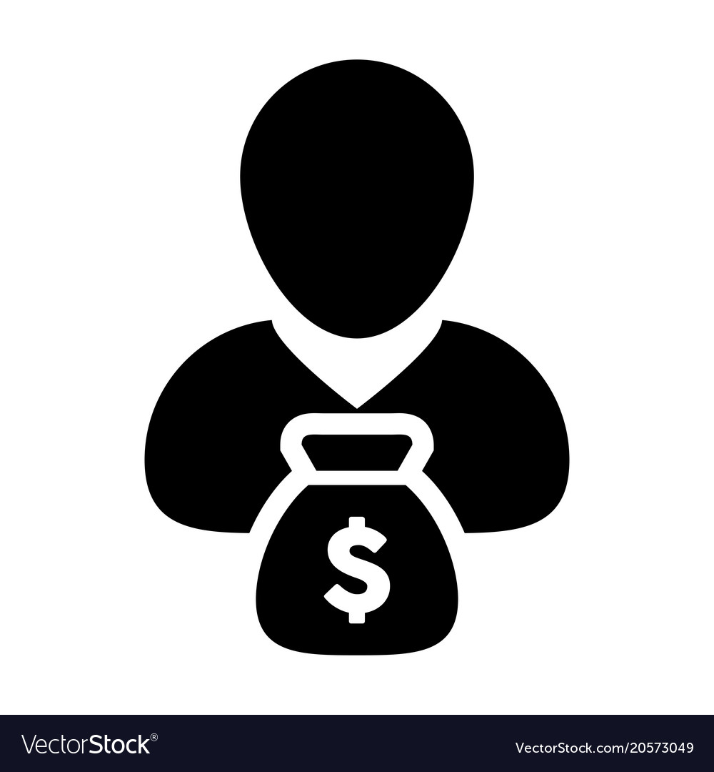 Person icon with money bag dollar man symbol Vector Image