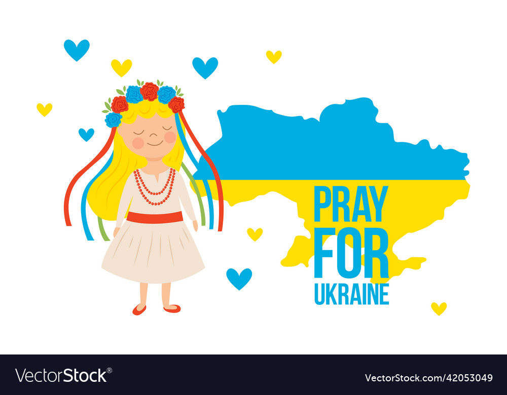 Pray for ukraine stop war Royalty Free Vector Image