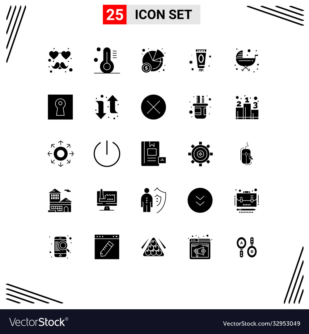 Stock icon pack 25 line signs and symbols